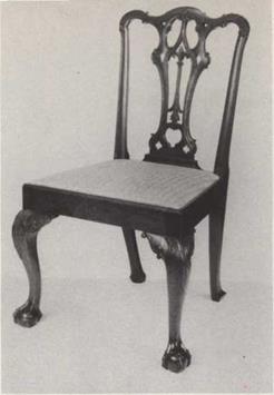 Figures 5 and 6. Side Chairs. The splat design of these chairs (interlaced elements centering on a diamond motif) was frequently used in New York, but variations of it occur on chairs from other regions