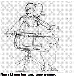 Подпись: Figure 2.3 Human figure seated. Sketch by Gil Born. 