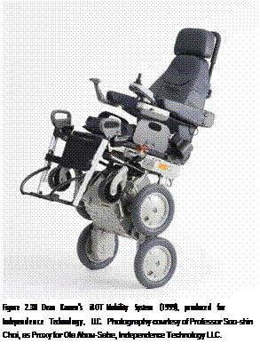 Подпись: Figure 2.30 Dean Kamen's iBOT Mobility System (1999), produced for Independence Technology, LLC. Photography courtesy of Professor Soo-shin Choi, as Proxy for Ola Abou-Sabe, Independence Technology LLC. 