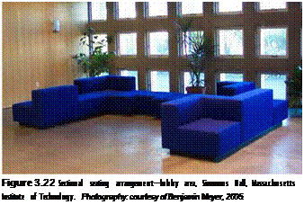 Подпись: Figure 3.22 Sectional seating arrangement—lobby area, Simmons Hall, Massachusetts Institute of Technology. Photography: courtesy of Benjamin Meyer, 2005. 