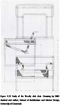 Подпись: Figure 4.33 Study of the Wassily club chair. Drawing by SAID student and author, School of Architecture and Interior Design, University of Cincinnati. 