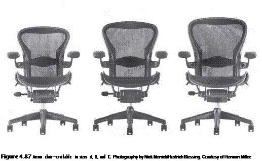 Подпись: Figure 4.87 Aeron chair—available in sizes A, B, and C. Photography by Nick Merrick/Hedrich Blessing. Courtesy of Herman Miller. 