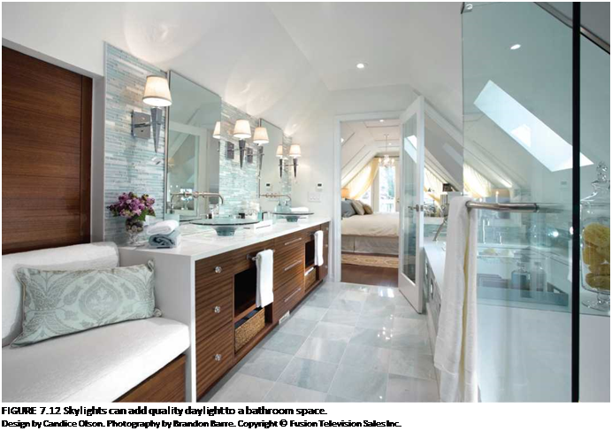 Подпись: FIGURE 7.12 Skylights can add quality daylight to a bathroom space. Design by Candice Olson. Photography by Brandon Barre. Copyright © Fusion Television Sales Inc. 