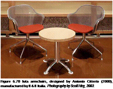 Подпись: Figure 6.70 Iuta armchairs, designed by Antonio Citterio (2000), manufactured by B & B Italia. Photography by Scott Hisy, 2003. 