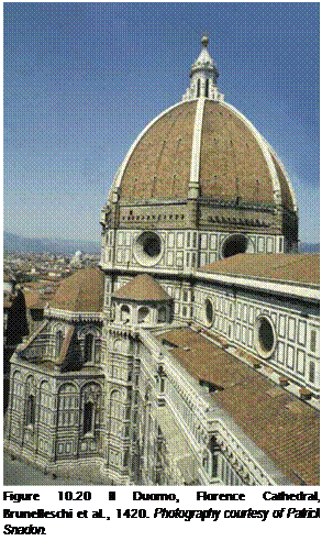 Подпись: Figure 10.20 II Duomo, Florence Cathedral, Brunelleschi et al., 1420. Photography courtesy of Patrick Snadon. 