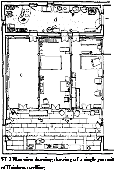 Подпись: 57.2 Plan view drawing drawing of a single-jin unit of Huizhou dwelling. 