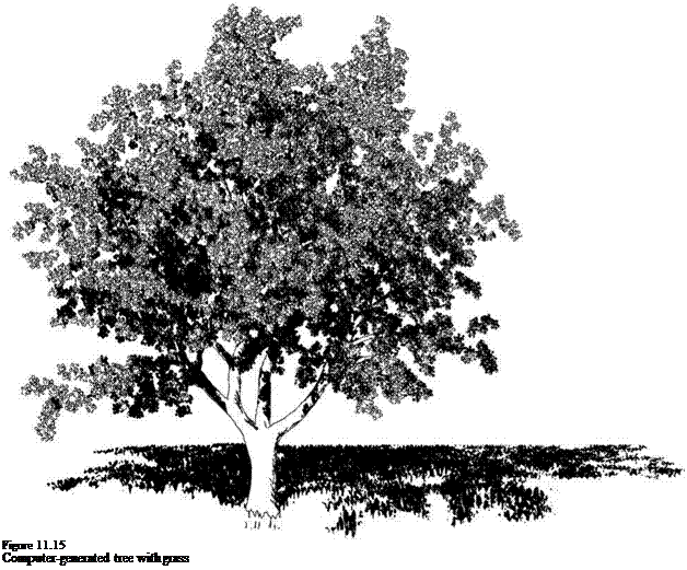 Подпись: Figure 11.15 Computer-generated tree with grass 