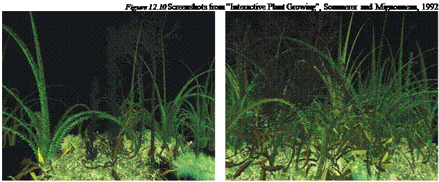Подпись: Figure 12.10 Screenshots from “Interactive Plant Growing”, Sommerer and Mignonneau, 1992 