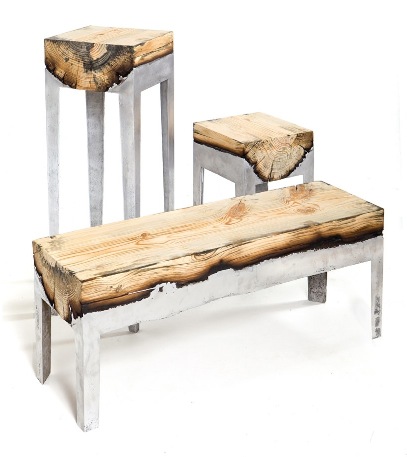 Authors furniture: alloy of metal and tree