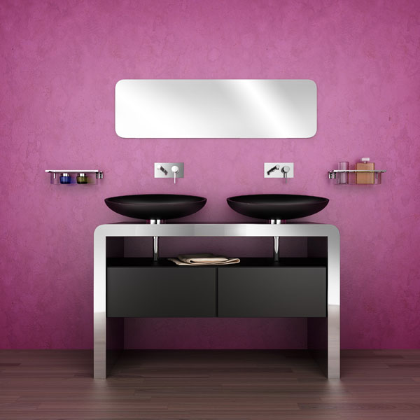 The Italian furniture for a bathroom; steel, glass and the best breeds of a tree