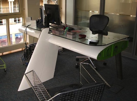 Office table from a plane