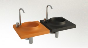 Rectangular sinks with a flat drain